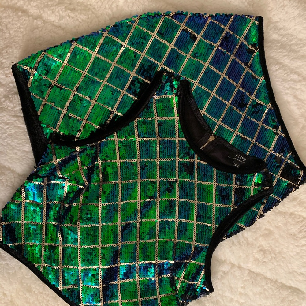 Sequin skirt and crop top set NWOT